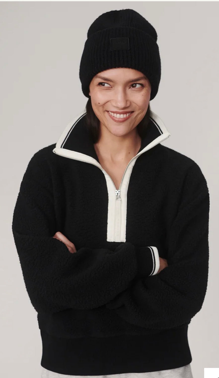 Anika Half-Zip Fleece- Black