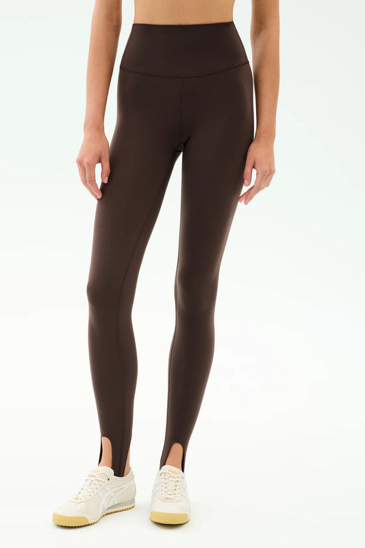 River High Waist Airweight Stirrup- chocolate brown