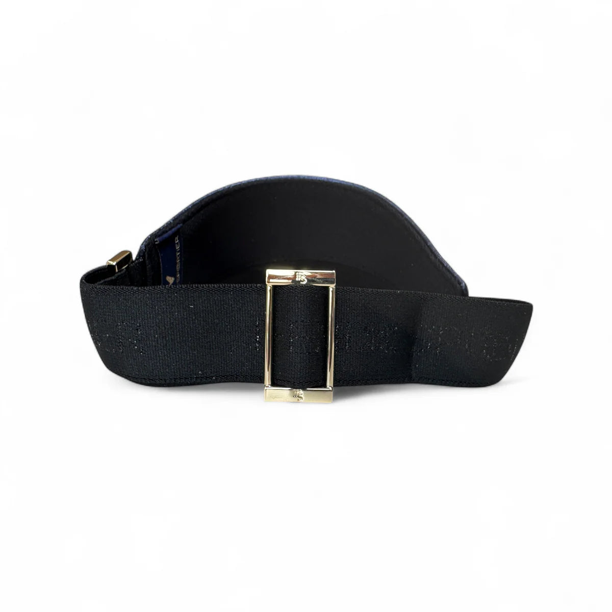 The leather visor- sapphire shimmer & gold