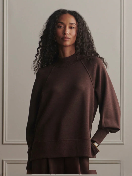 Loxley Raglan Boyfriend Sweat- Coffee Bean