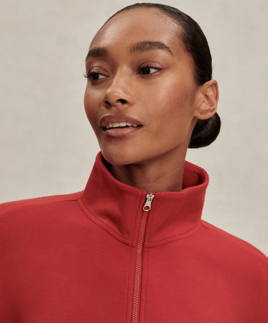 Sian Cropped Half-Zip Midlayer- Lava Falls