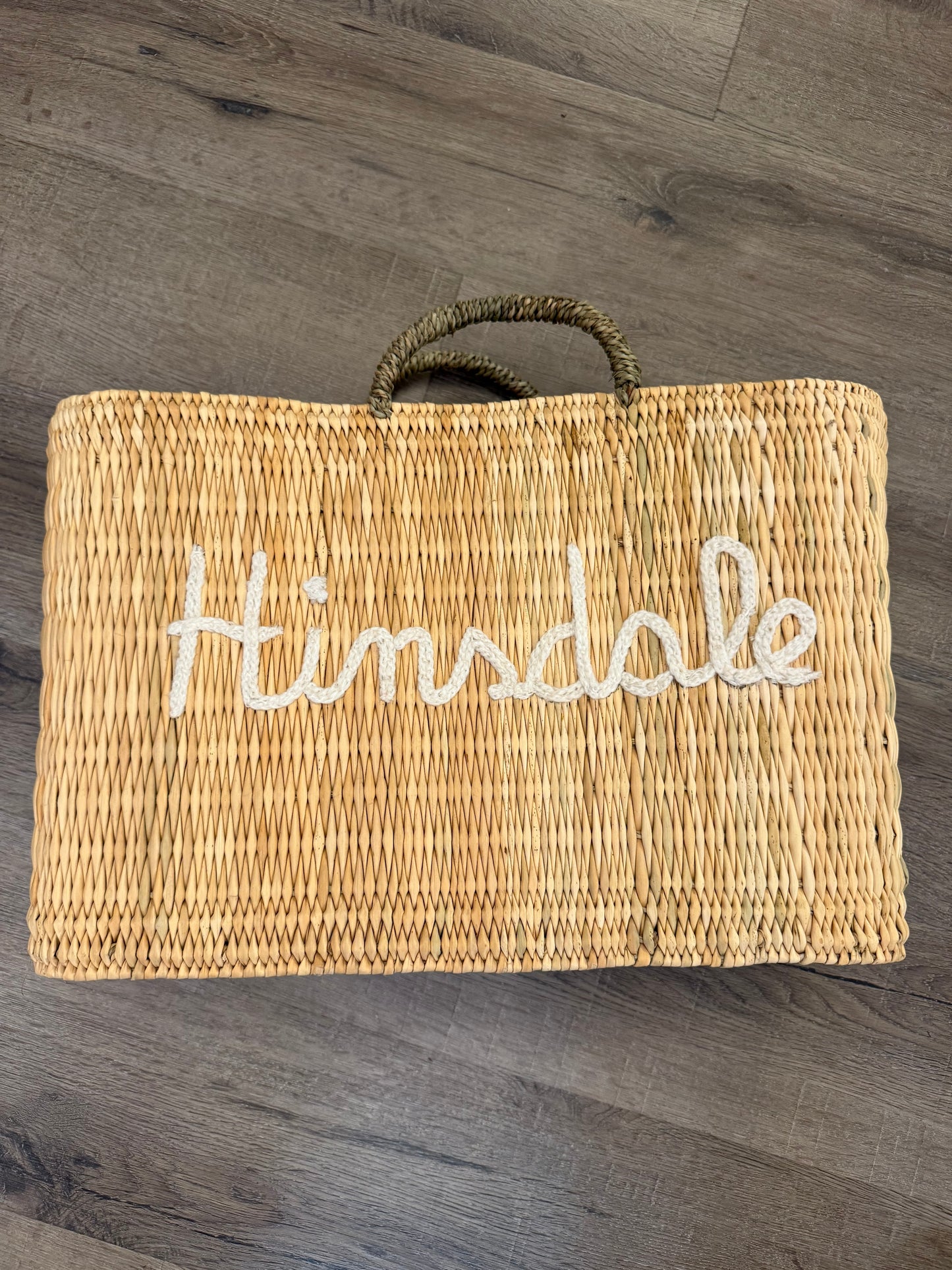 Embroidered "Hinsdale" Rattan Bag