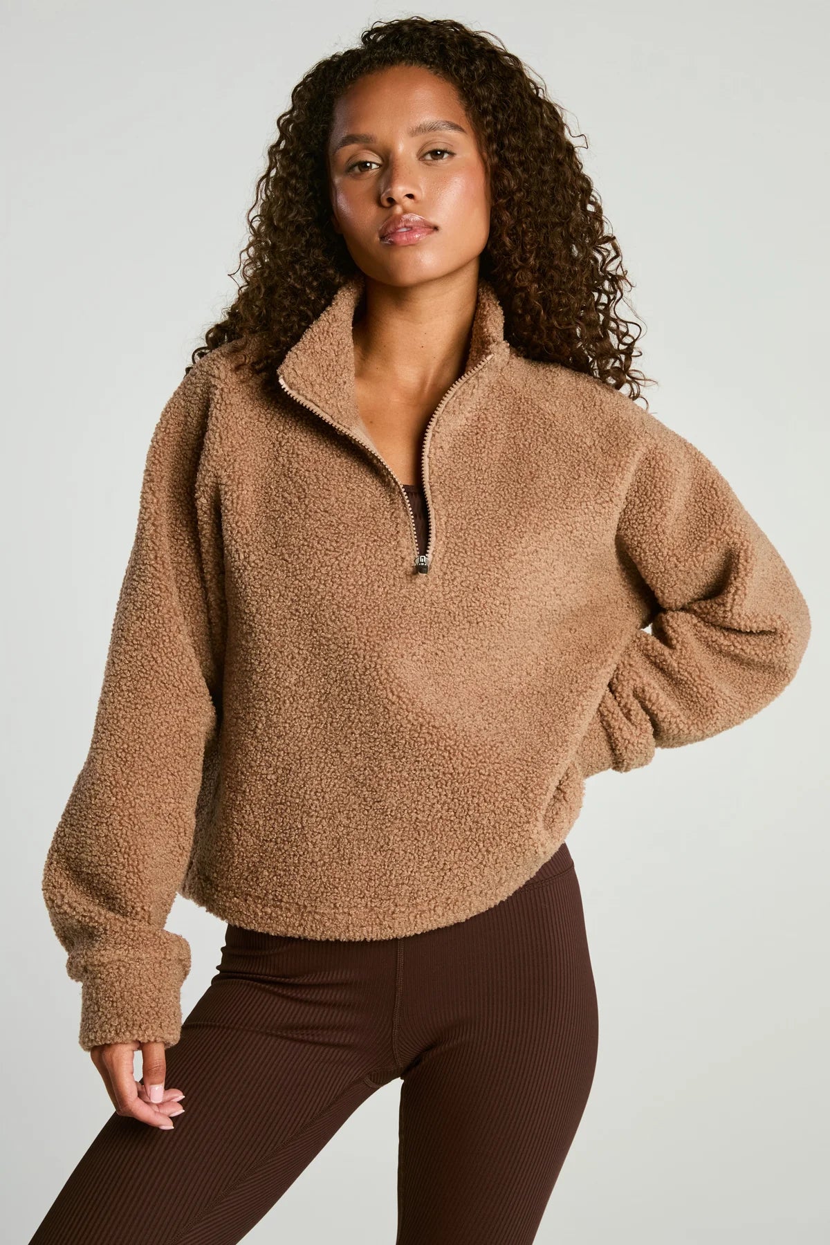 Lucia half zip Sherpa