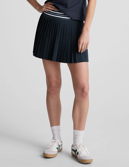 If You Pleats Tipped Elastic Mini Skirt- Nocturnal Navy