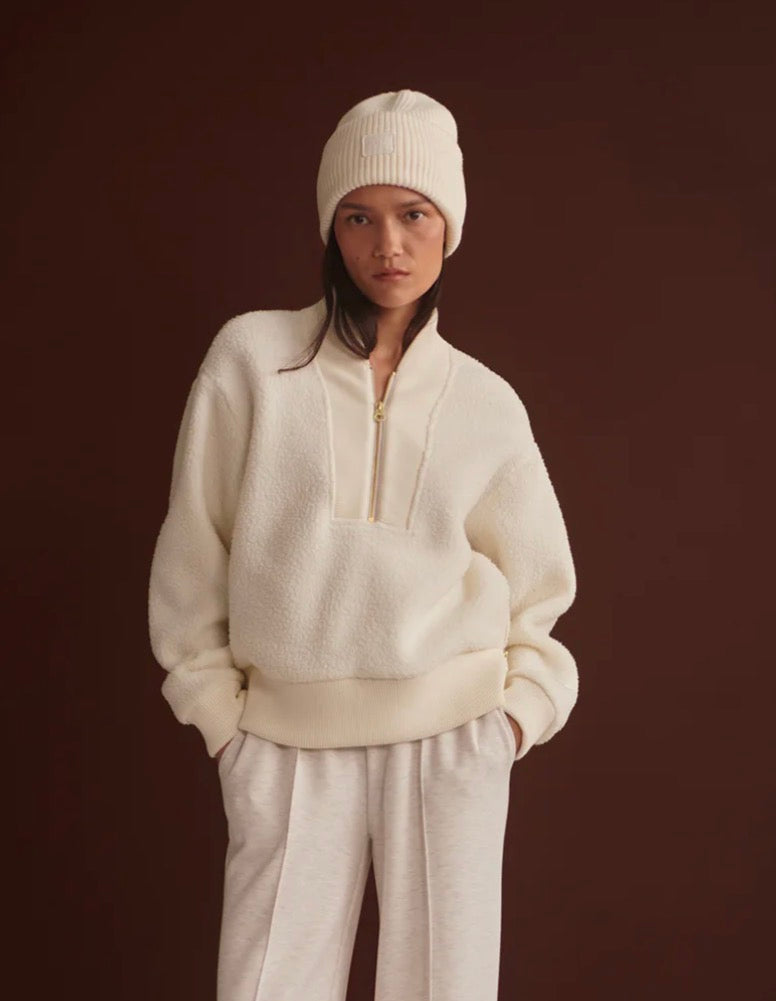 Mumford Half-Zip Fleece- egret