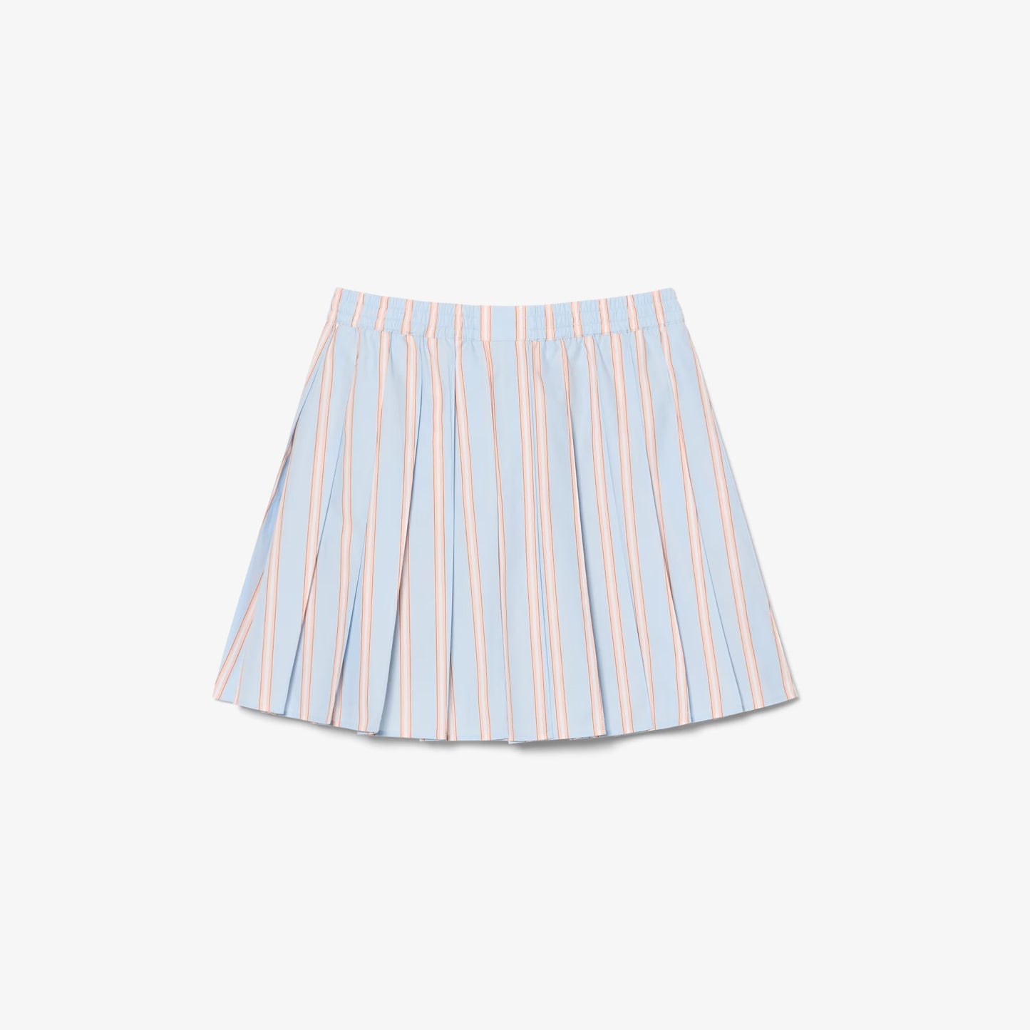 Poplin Short Striped Pleated Skirt