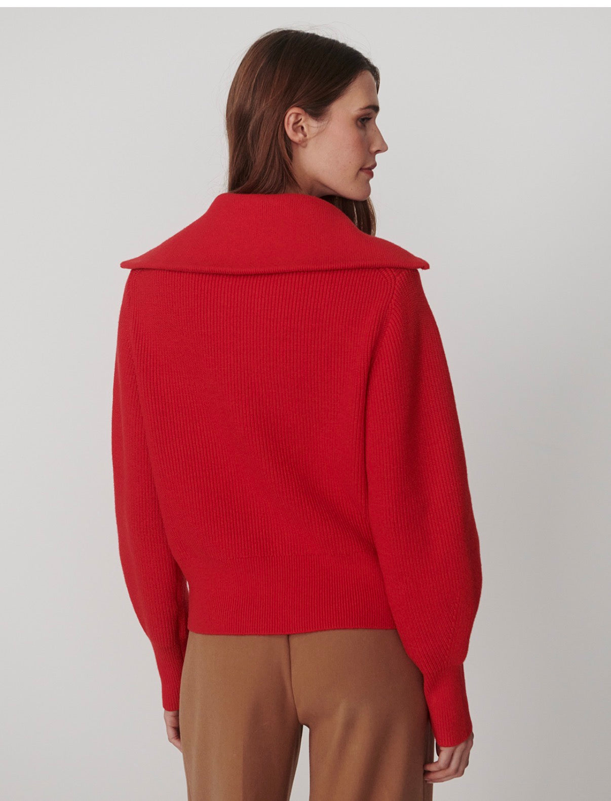 Enrico Zip-Through Knit Jacket-washed red