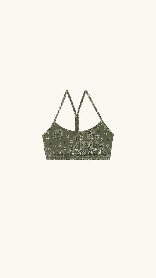 Yoga Bra- Kaki Bandana