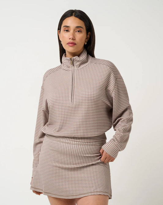 Printed Skyloft Soft Echo Half Zip- Walnut Multi