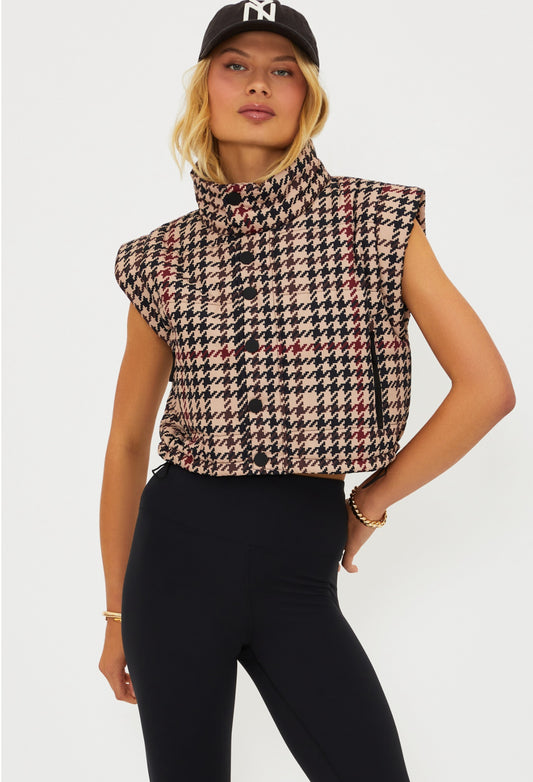 Canyon Puffer Vest- Midnight Houndstooth