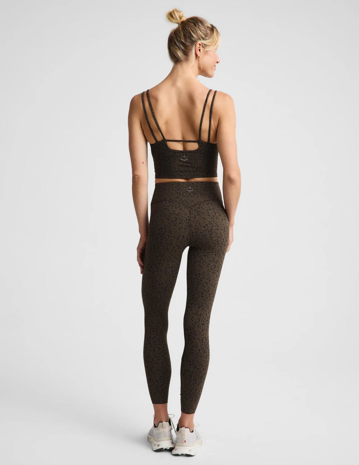 glowzone™ Strappy Cropped Tank-speckle dot