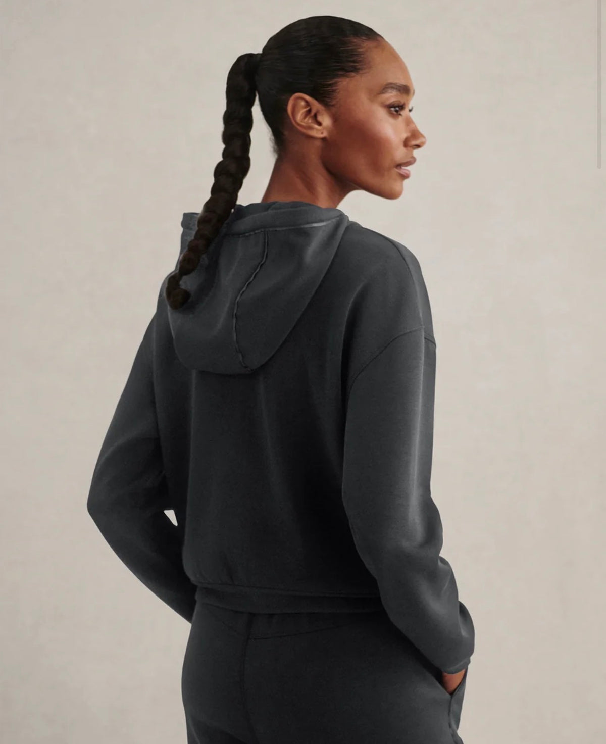 Jorgie Zip-Through Hoodie-slate black