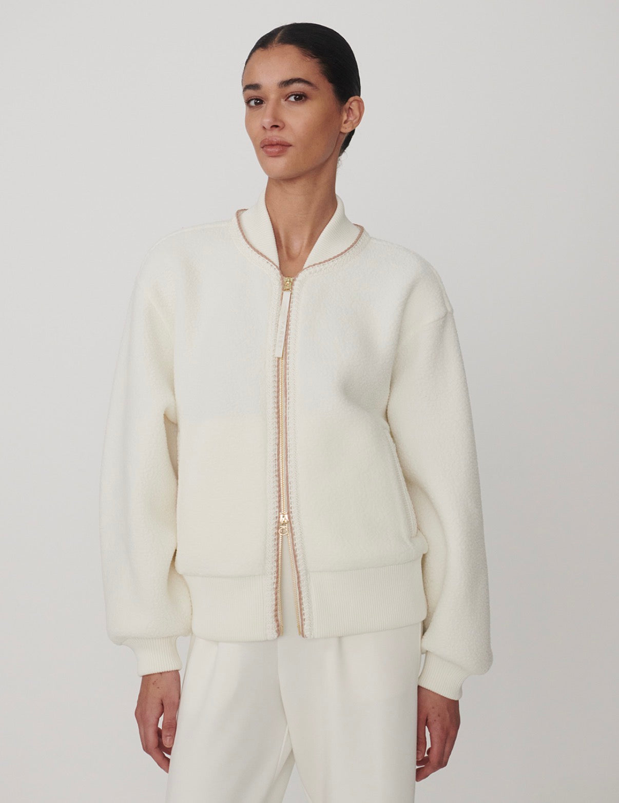 Klaudia Fleece Jacket- Egret