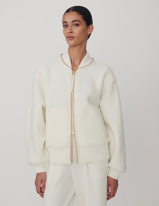 Klaudia Fleece Jacket- Egret