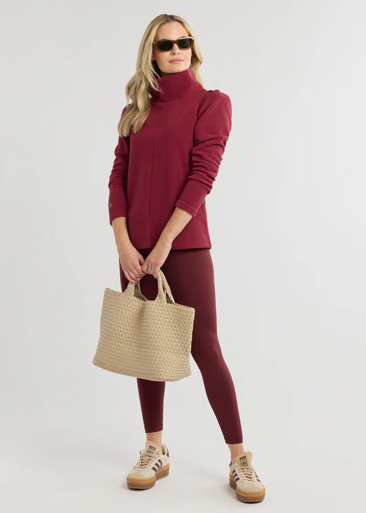 Camilla Puff Sleeve Turtleneck- Burgundy