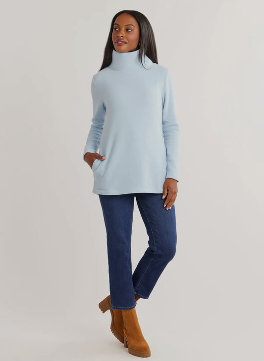 Cobble Hill Turtleneck- ice blue