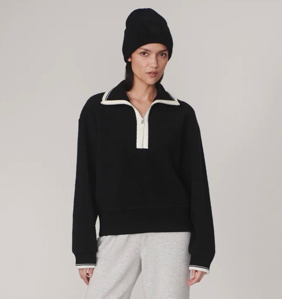 Anika Half-Zip Fleece- Black