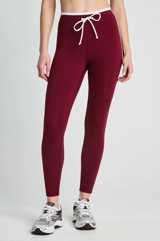 Sport Sprint Legging- Burgundy/Cream