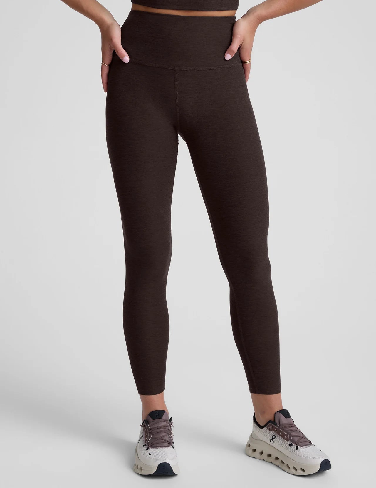 Spacedye™ Caught In The Midi High Waisted Legging- Dark Chocolate Heather