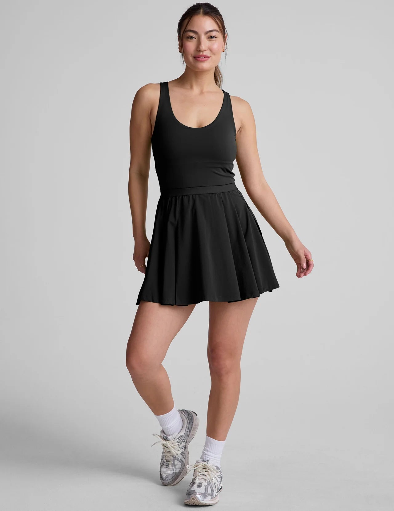Score Pleated Active Dress-Black