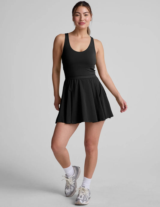 Score Pleated Active Dress-Black