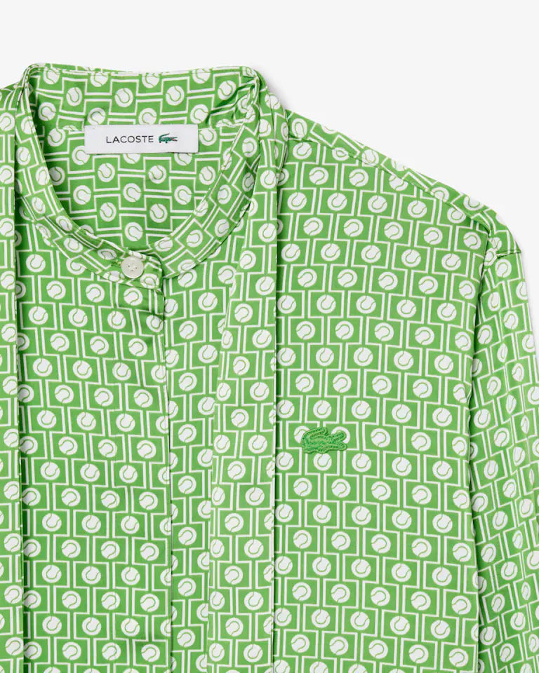 Removable Tie Collar Shirt- vert/blanc