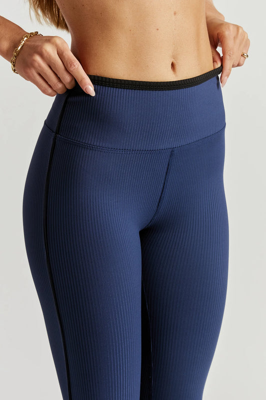 Ribbed Two Tone Veronica Leggings- Navy/Black