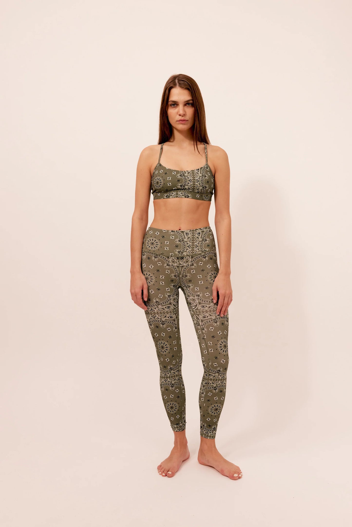 Yoga Leggings- Kaki Bandana