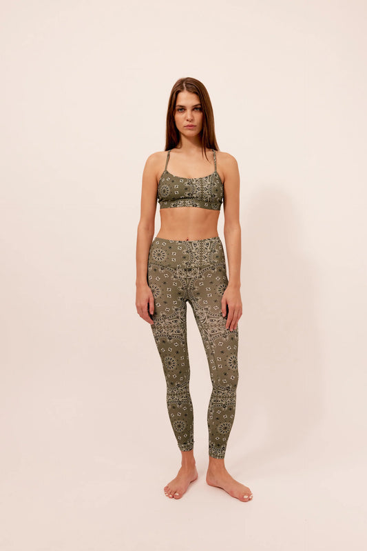 Yoga Leggings- Kaki Bandana