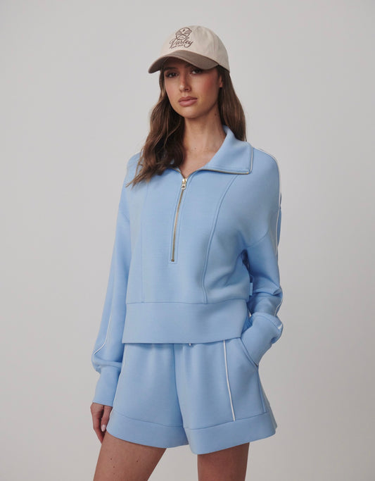 Davenport Half-Zip Sweat- Airy Blue
