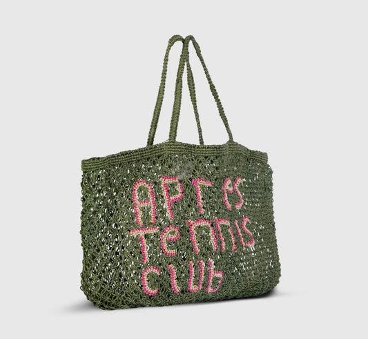 Aprés Tennis Club Woven Jute Tote