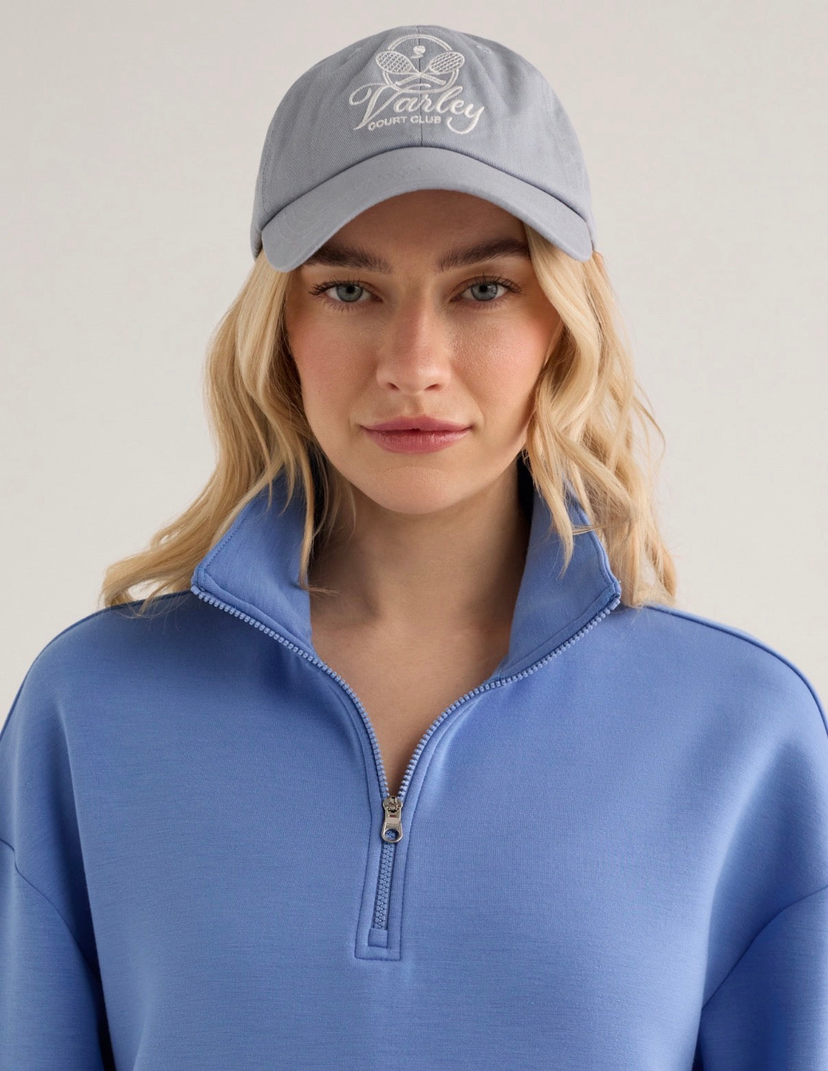 Sian Cropped Half-Zip Sweat- Marina