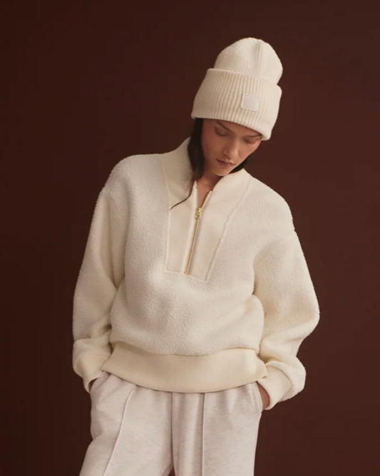 Mumford Half-Zip Fleece- egret