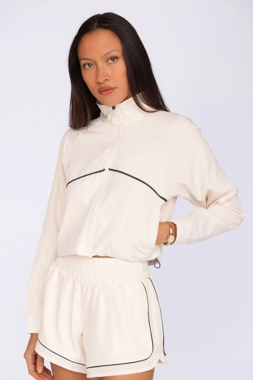 Nicole Cropped Jacket- ecru
