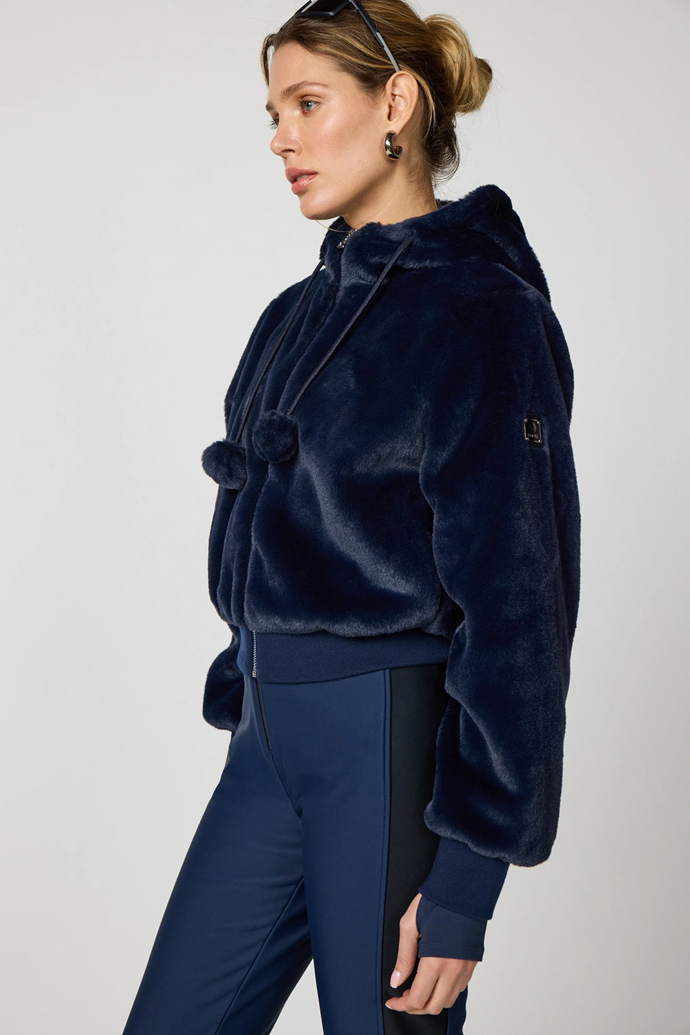 Plush Bomber Jacket- Navy Blazer