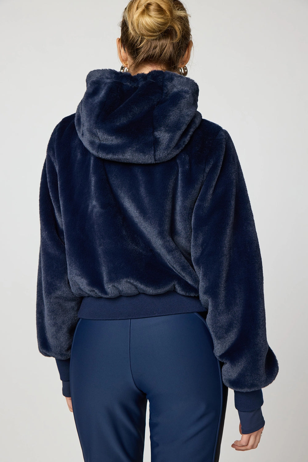 Plush Bomber Jacket- Navy Blazer