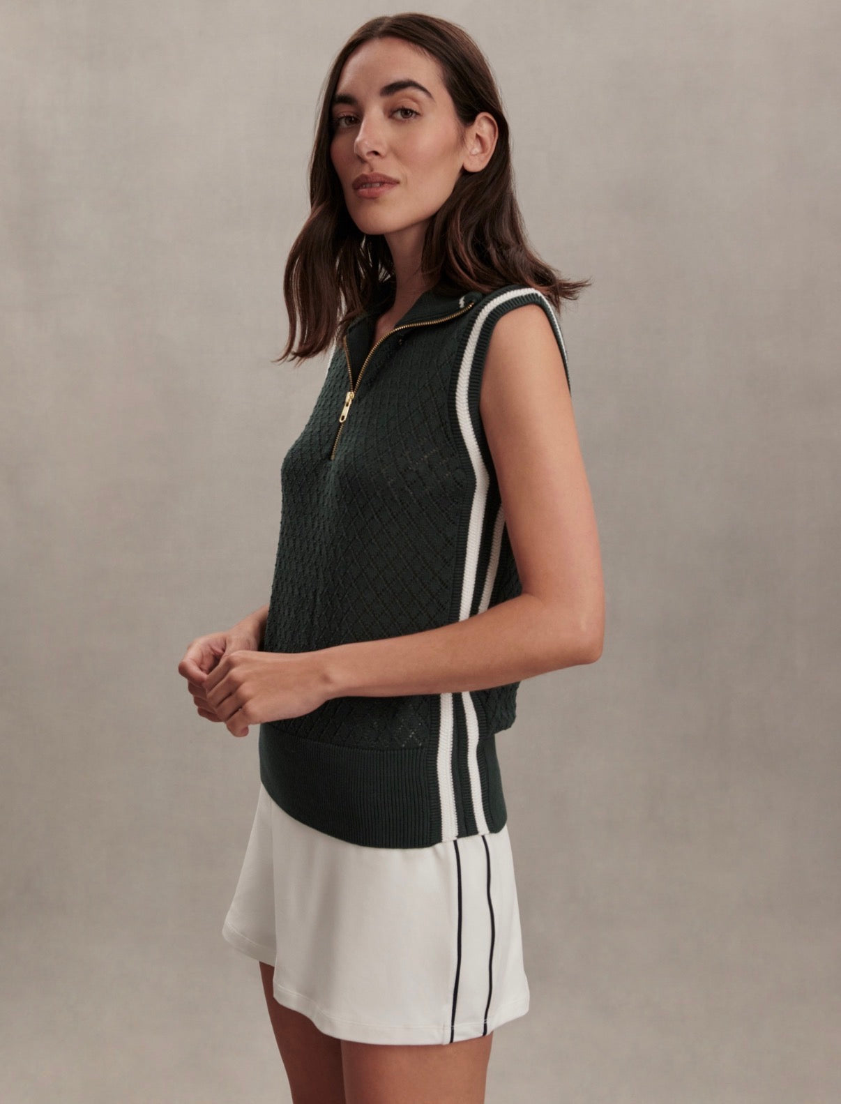 Stefan Half-Zip Vest- green gables