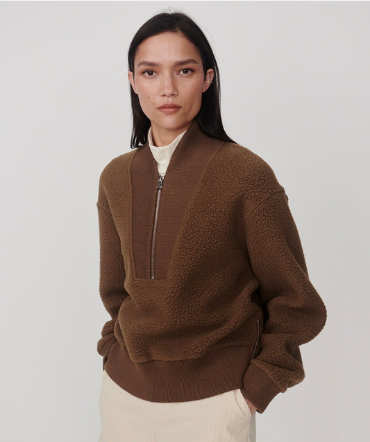 Mumford Half-Zip Fleece- teak olive