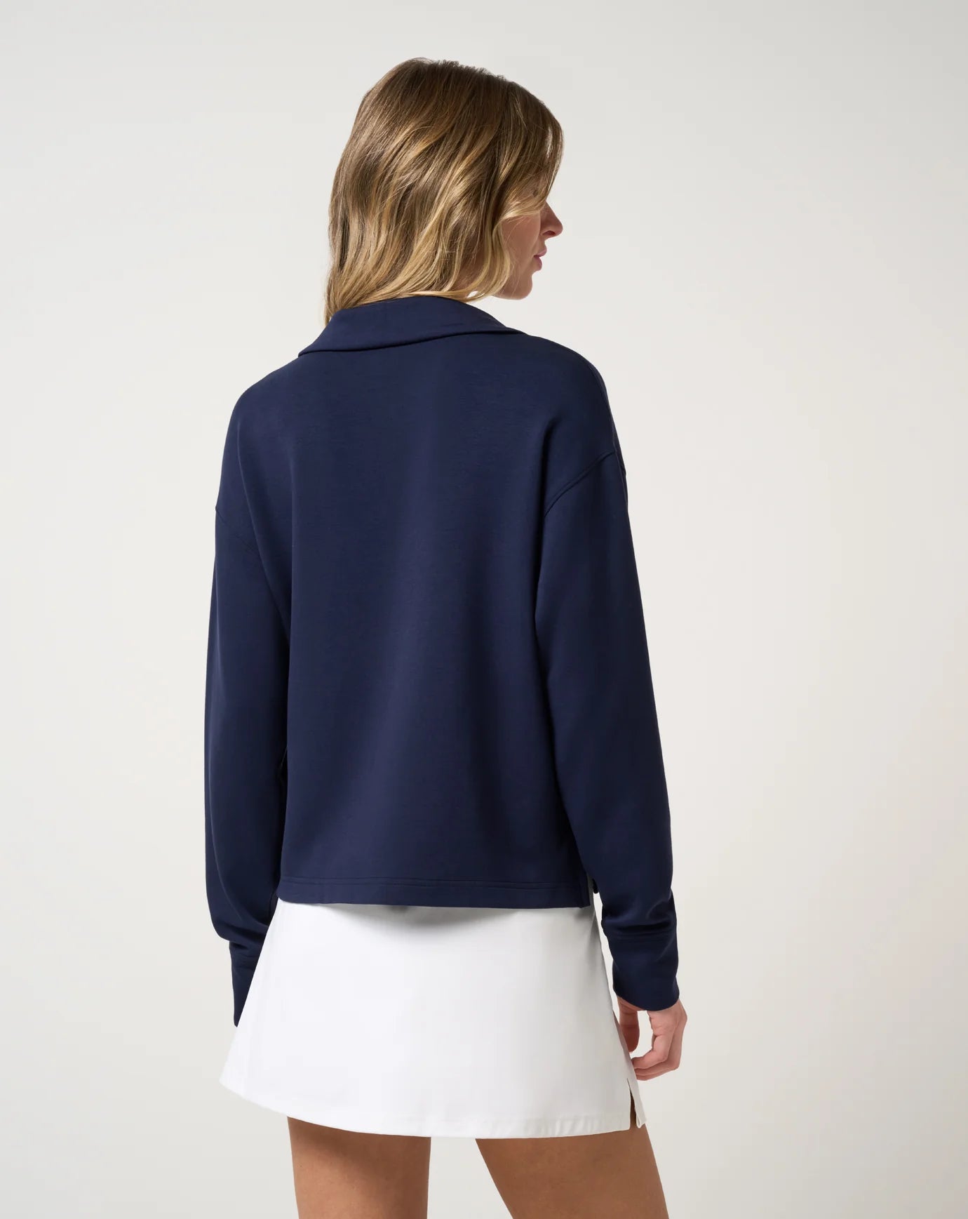 Skyloft Soft V-neck Pullover- navy blazer