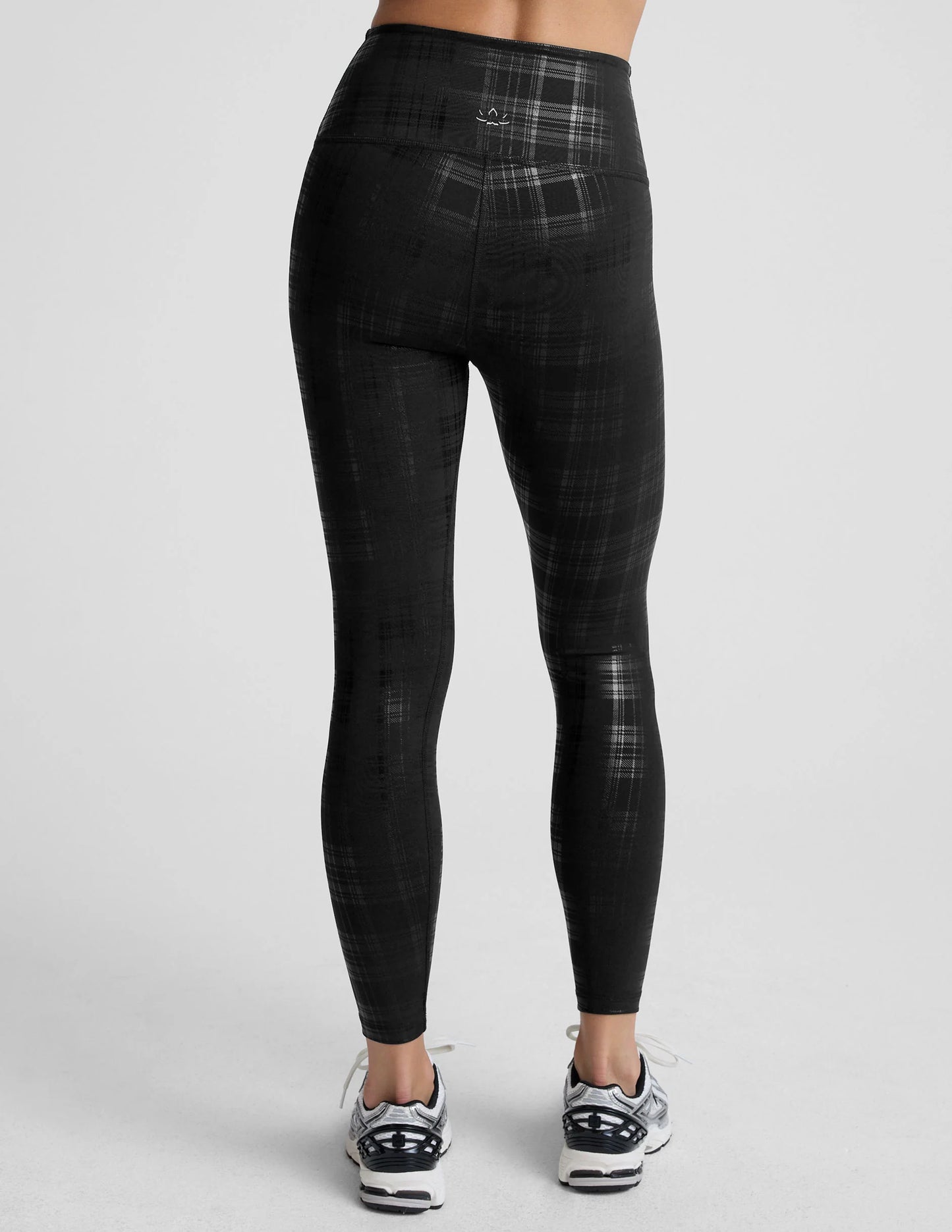 Plaid Foil Black High Waisted Midi Legging