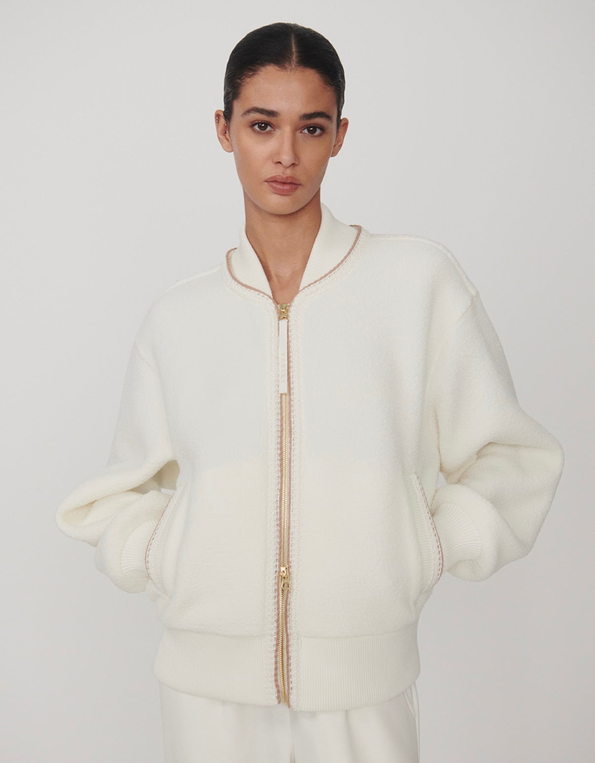 Klaudia Fleece Jacket- Egret