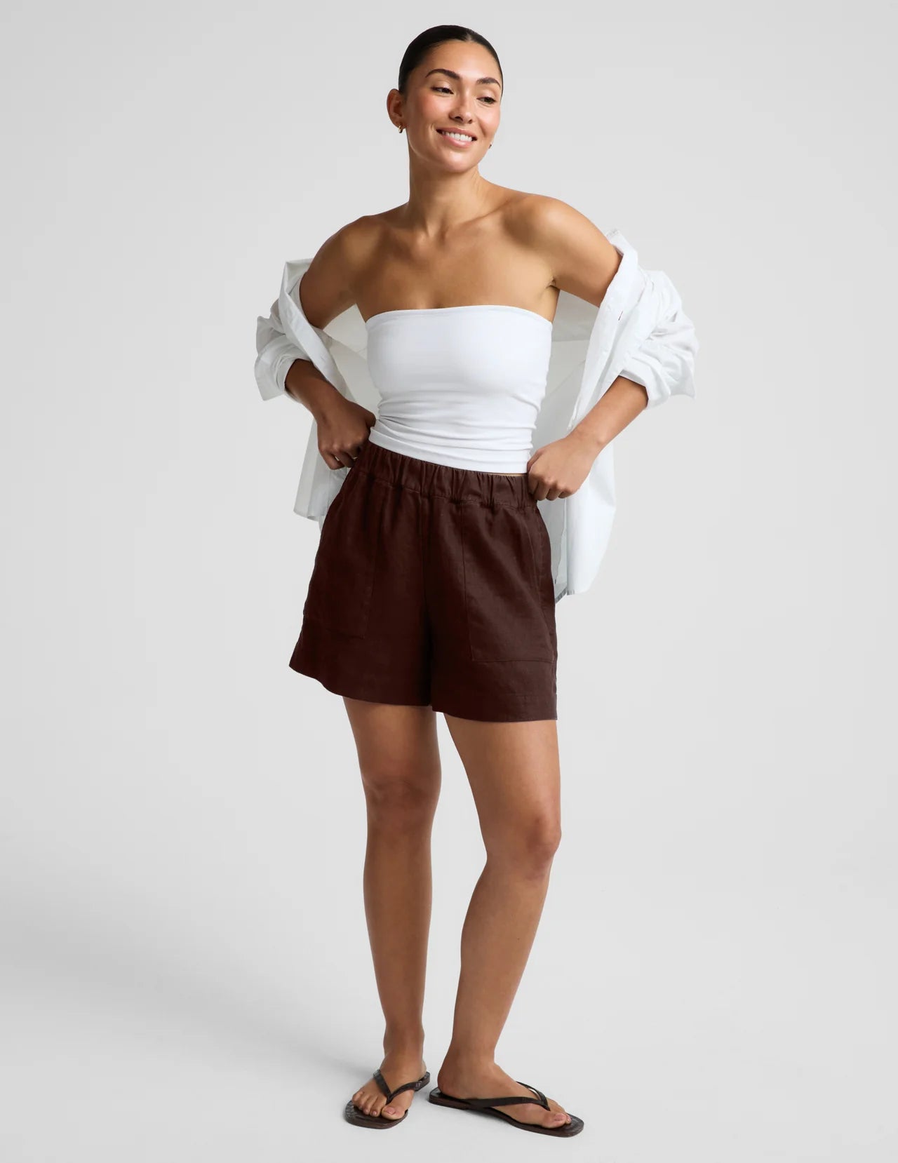 SoftWash Linen Easy Short- iced mocha