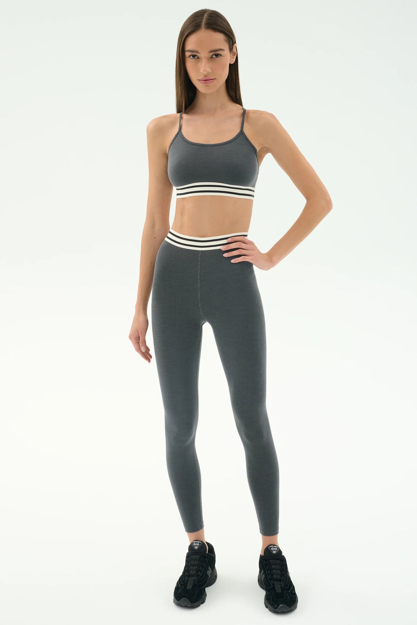 Cali Active Rib Bra- Heather Grey