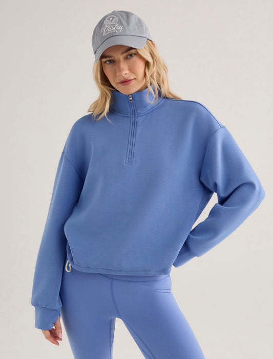 Sian Cropped Half-Zip Sweat- Marina