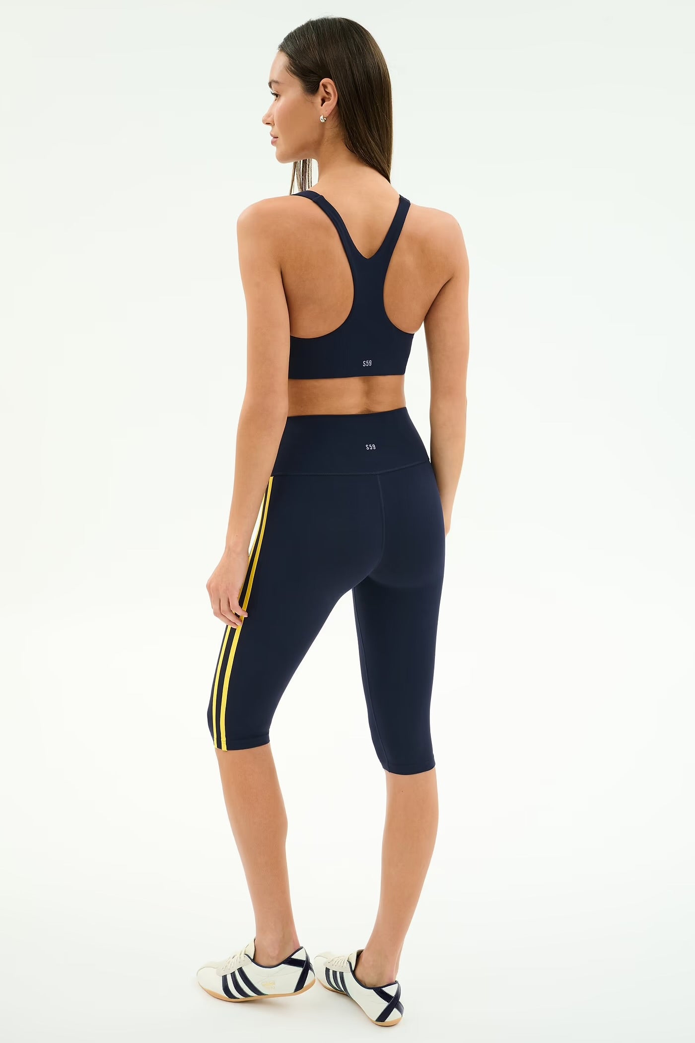 Ella High Waist Airweight 16”- indigo/bright yellow