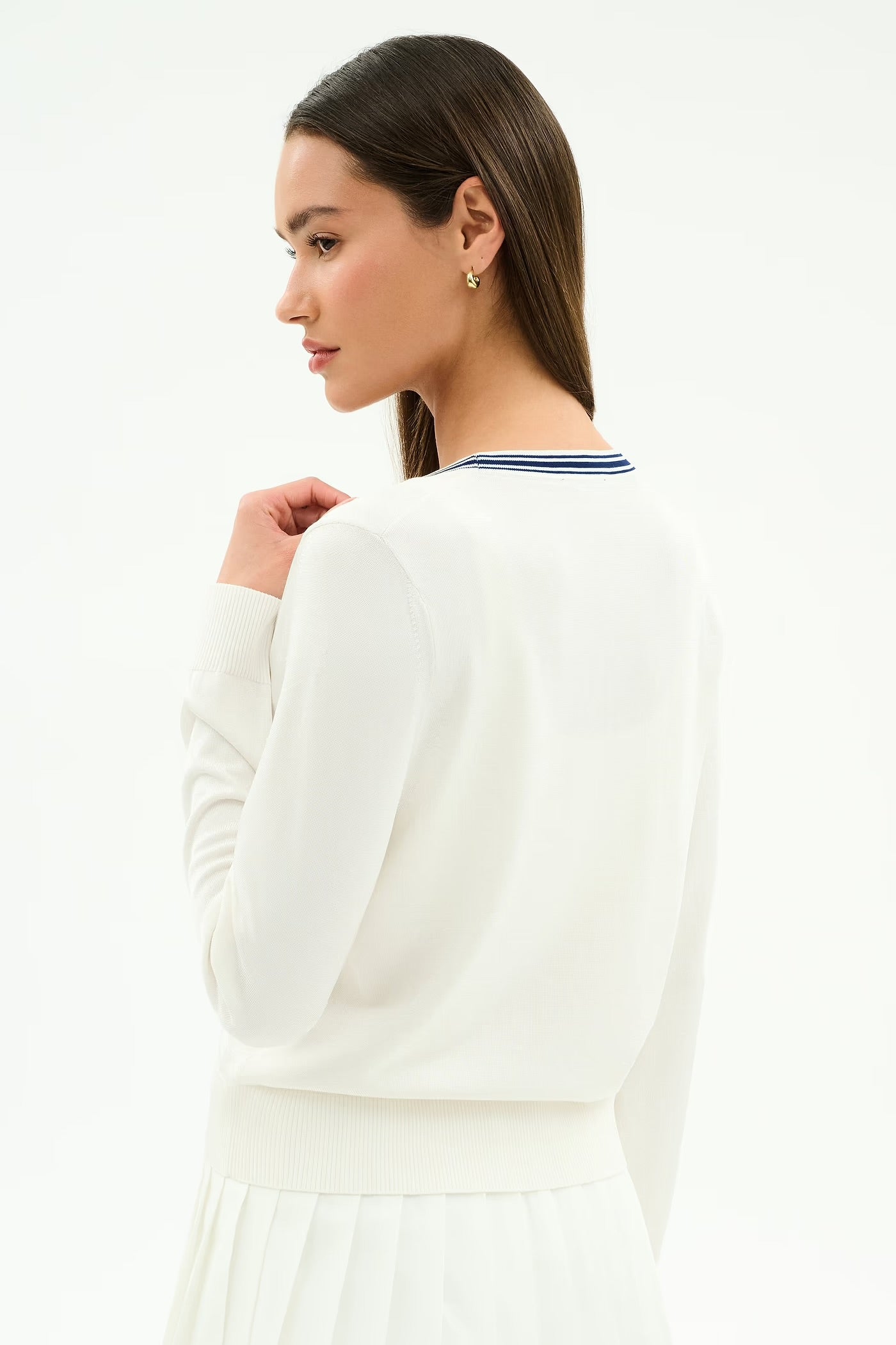 Bekah Knit Cardigan- white/indigo
