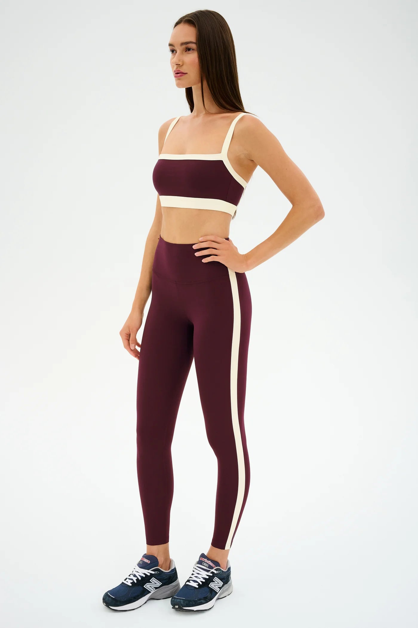 Clare High Waist Rigor 7/8- dark cherry/cream