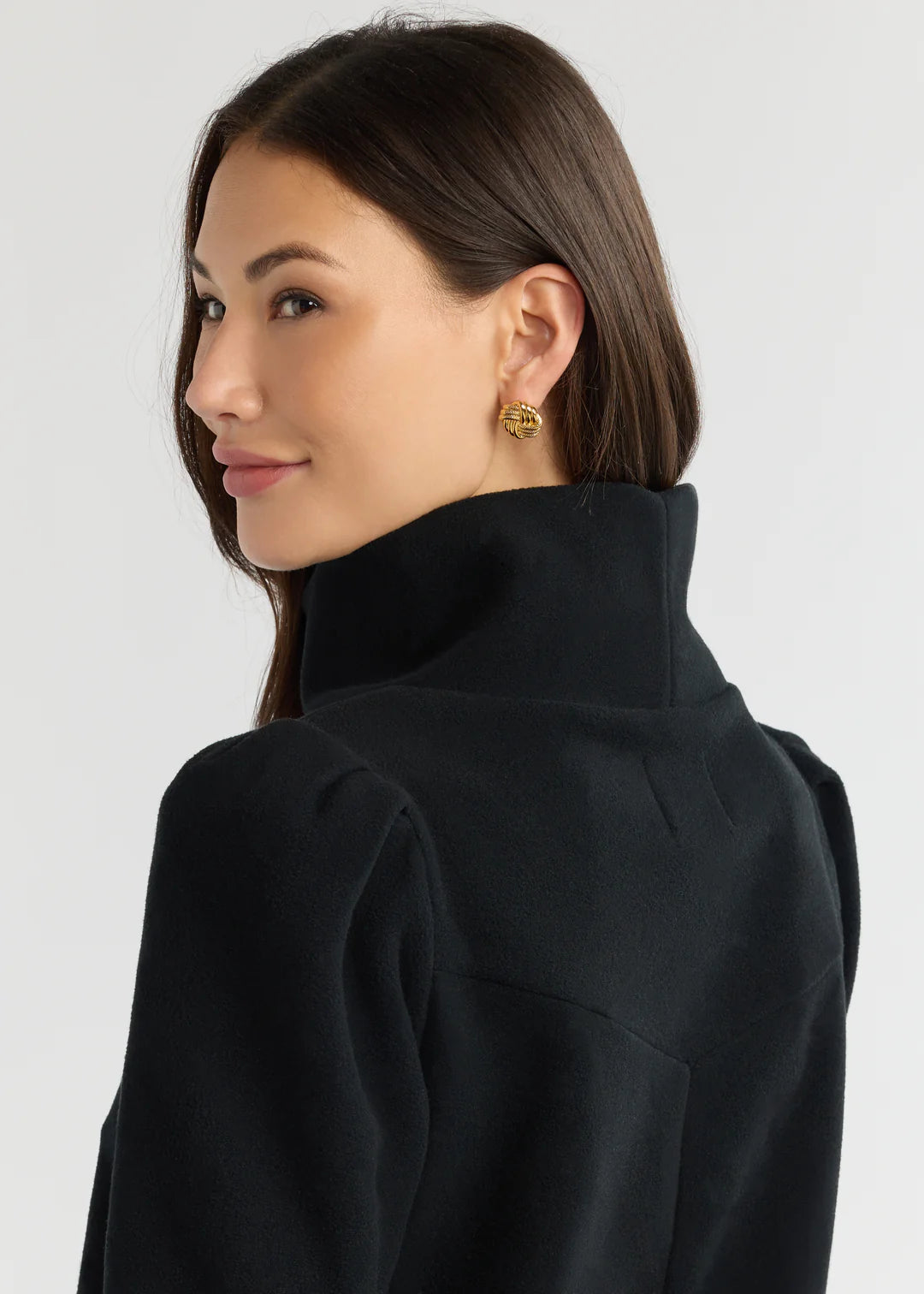 Camilla Puff Sleeve Turtleneck- Black