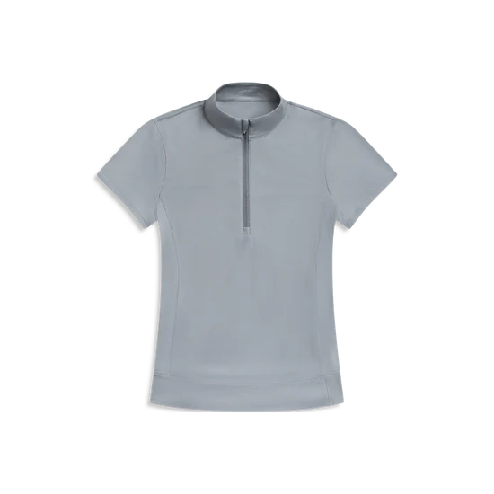 Halley Short Sleeve Quarter-Zip- Bluestone Grey