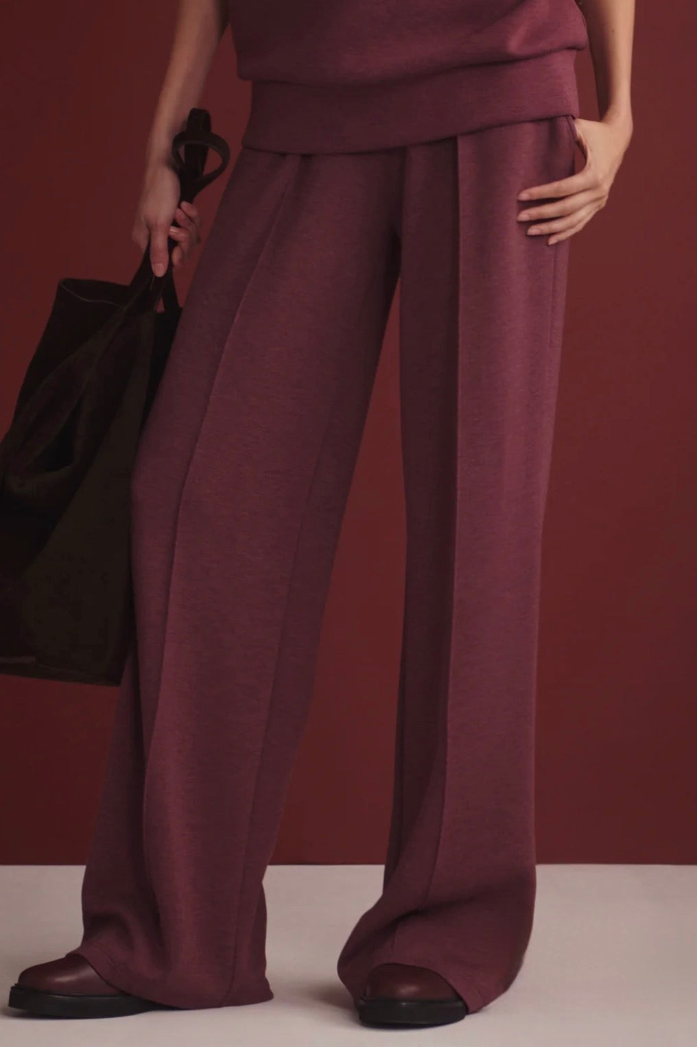 The Wide Leg Pant 30"- Sassafras Marl